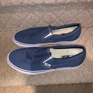 Blue vans slip on. Men’s size 10. Brand new.